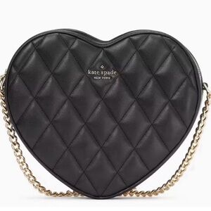 Kate Spade Black Quilted Heart Crossbody Bag